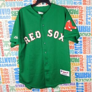 Vintage Boston Red Sox Green Mesh Jersey Size M Majestic USA Made 2002 Stitched